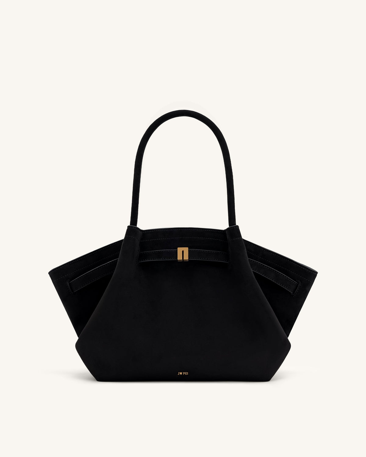 Hana Medium Faux Suede Tote Bag - Black mysite