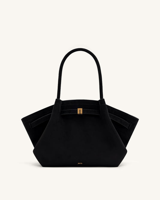 Hana Medium Faux Suede Tote Bag - Black mysite