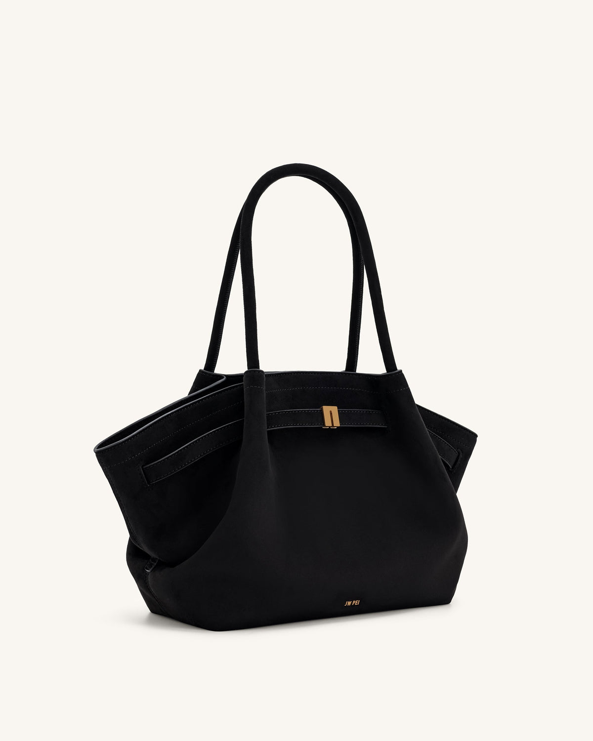Hana Medium Faux Suede Tote Bag - Black mysite