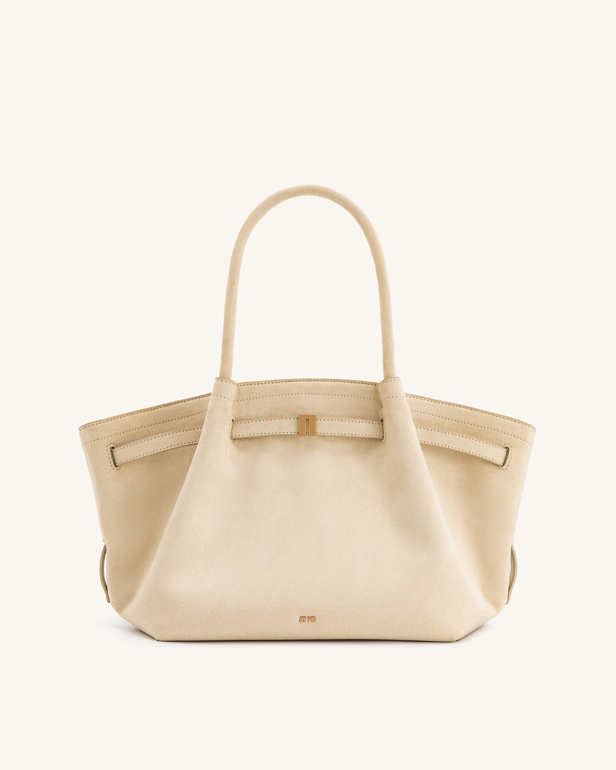 Hana Medium Faux Suede Tote Bag - Off White mysite