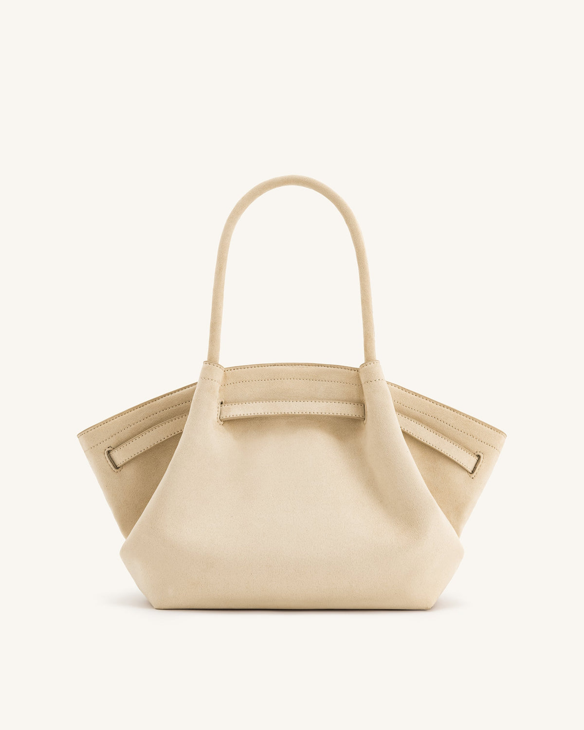 Hana Medium Faux Suede Tote Bag - Off White mysite