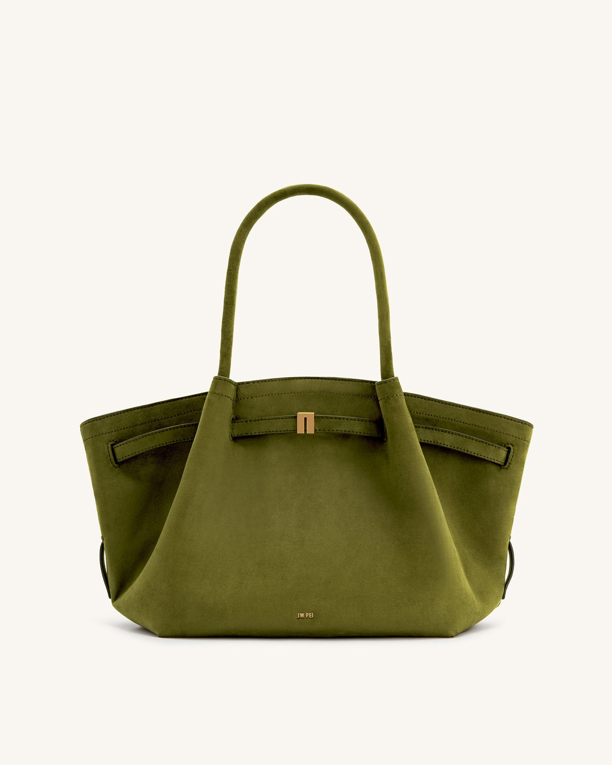 Hana Medium Faux Suede Tote Bag - Dark Olive mysite
