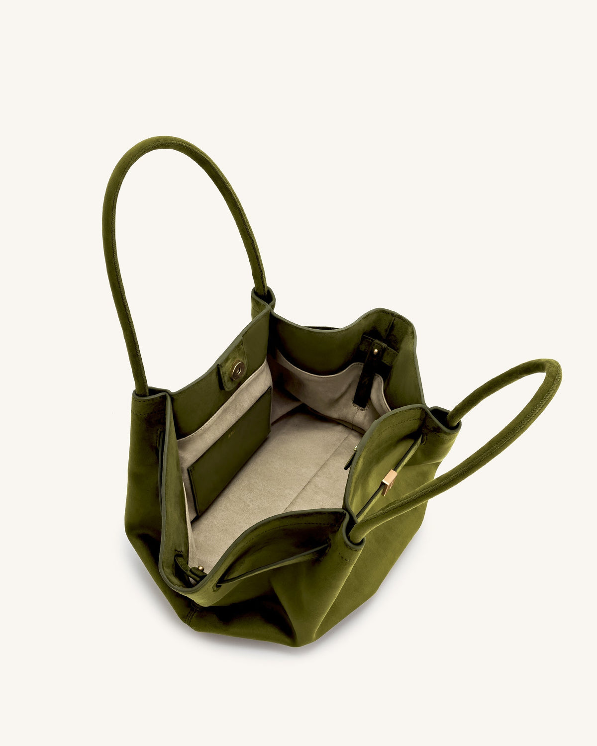 Hana Medium Faux Suede Tote Bag - Dark Olive mysite