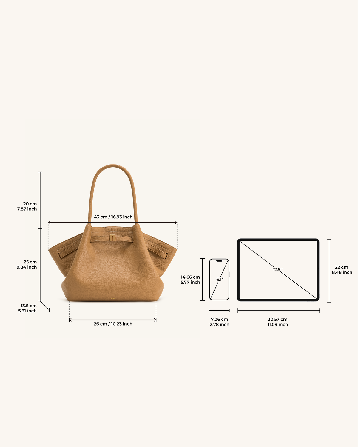 Hana Medium Tote Bag - Latte Color mysite