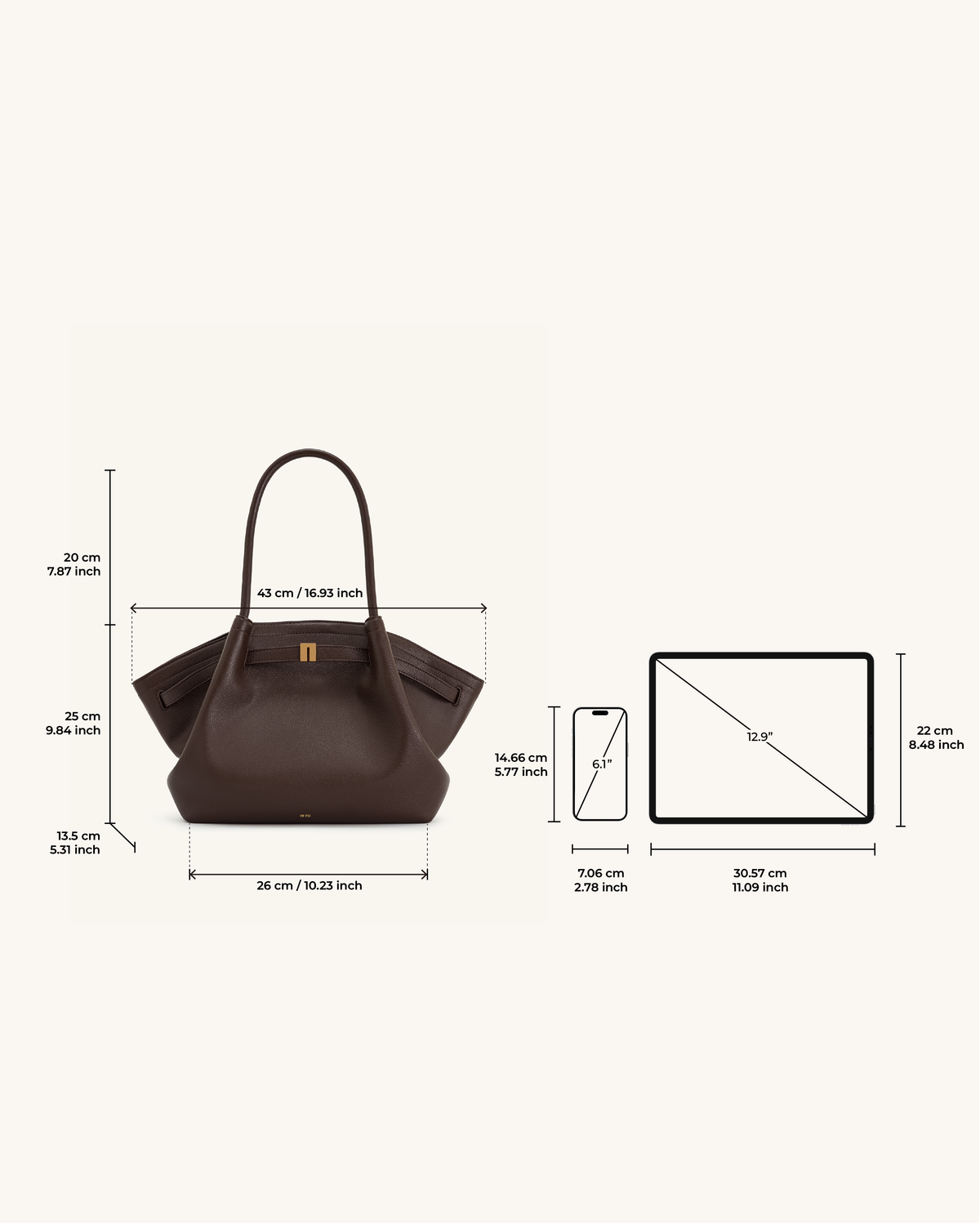 Hana Medium Tote Bag - Dark Brown mysite