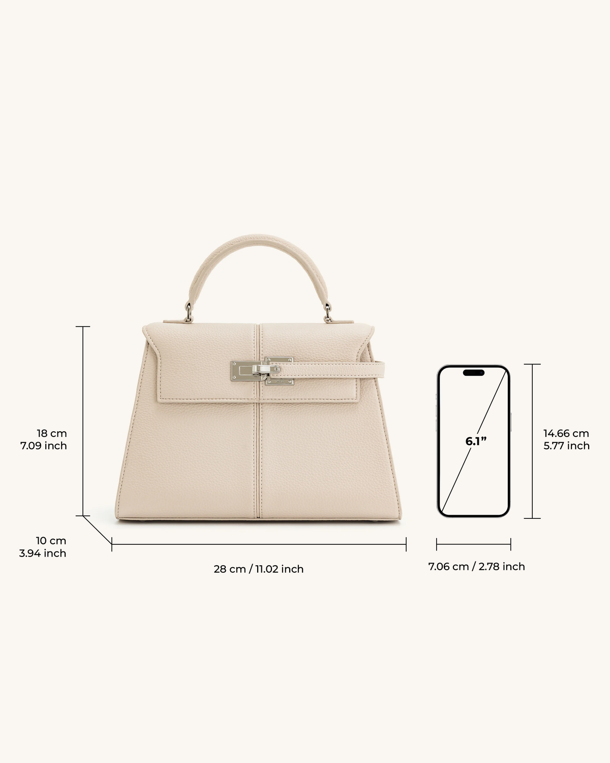 Elise Large Top Handle Bag - White mysite