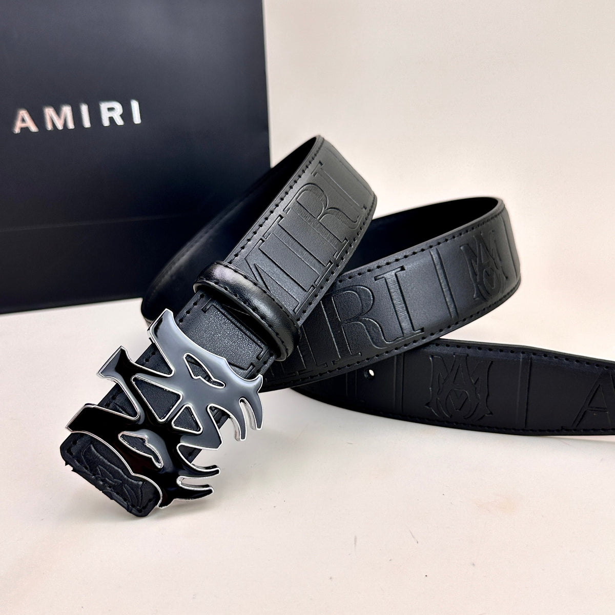 Classic AM Belt (Black & Silver Buckle) mysite
