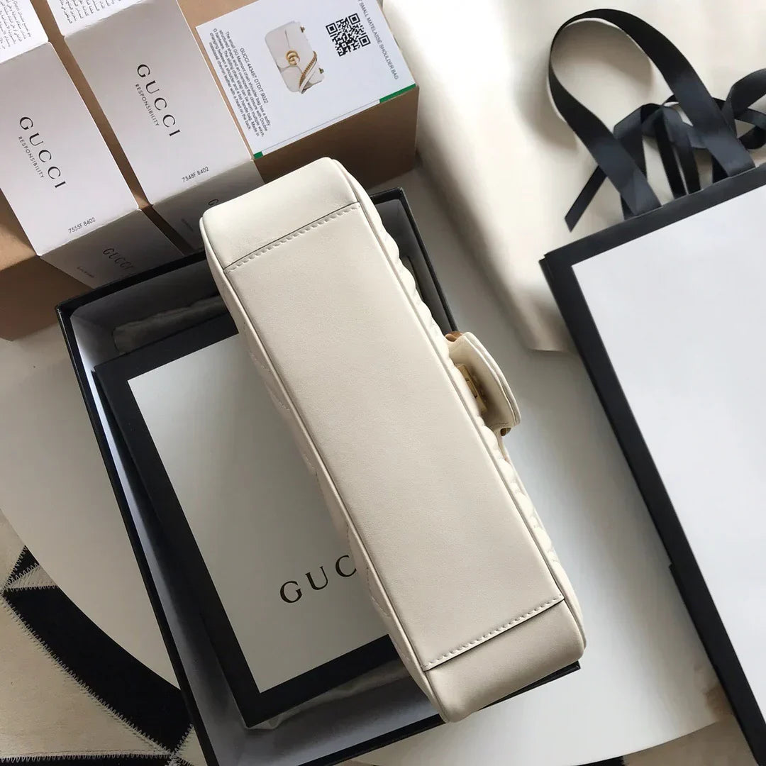 GC Marmont Small Matelassé Bag White mysite