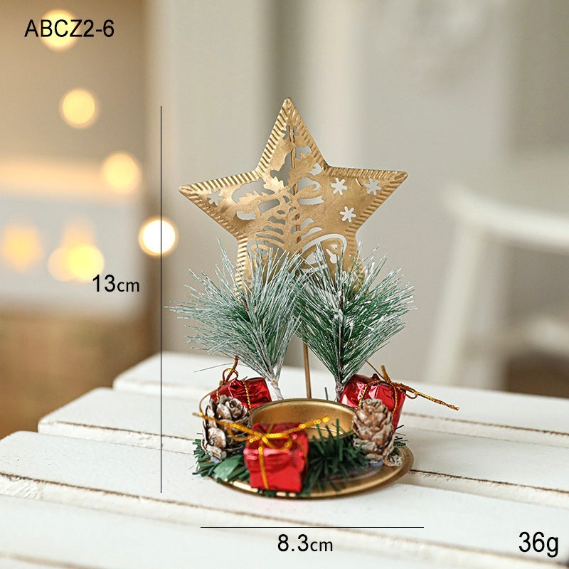 Christmas Candlestick Golden Iron Decoration