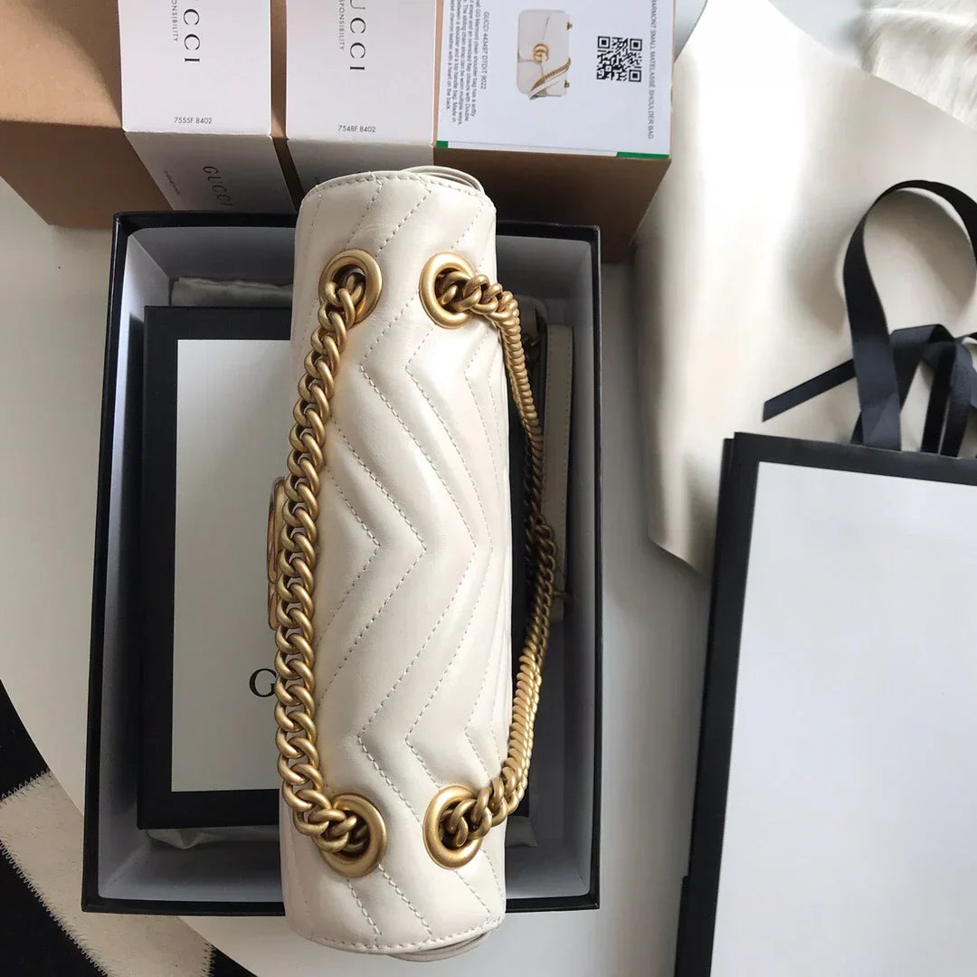GC Marmont Small Matelassé Bag White mysite