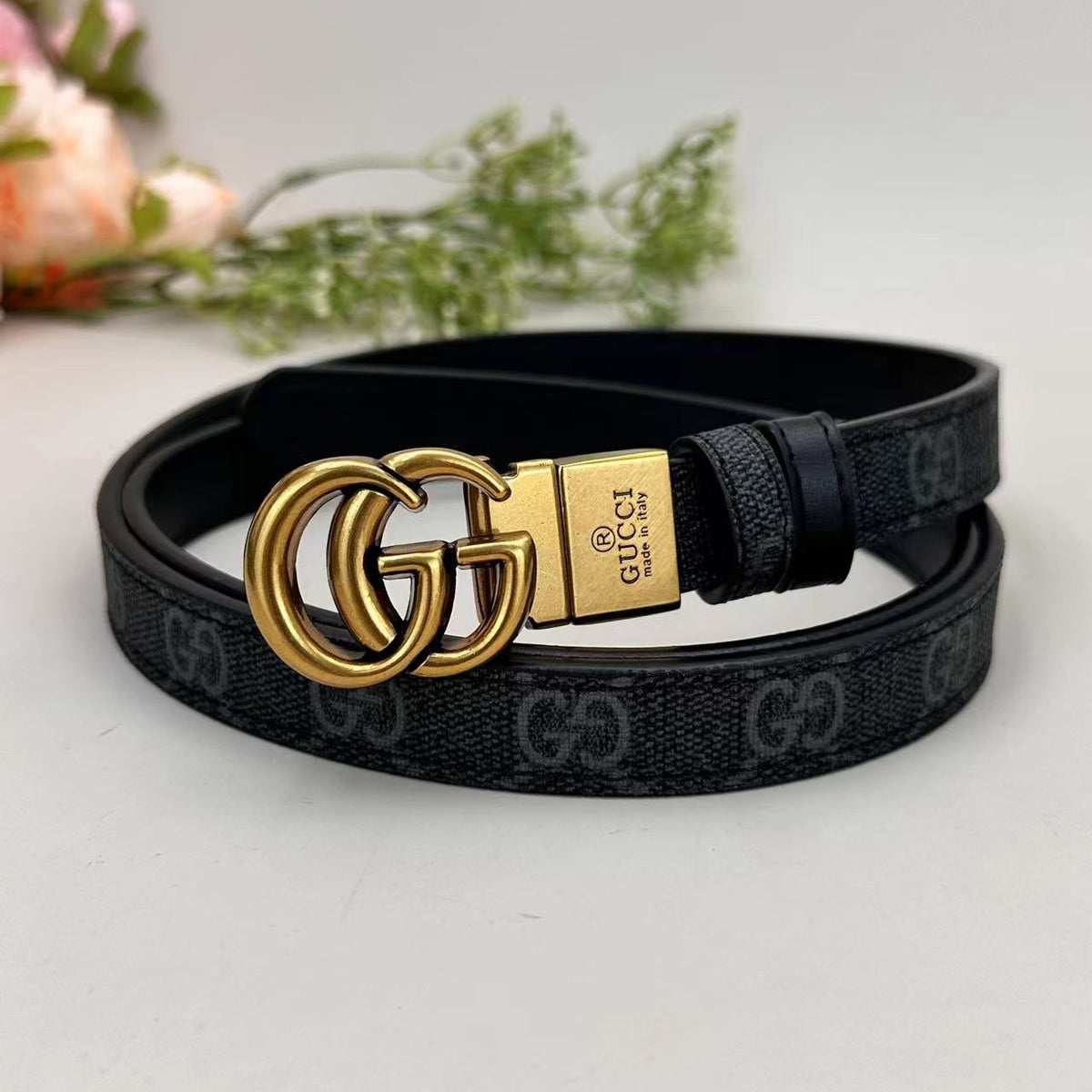 Floral Design Good Belt (Black) mysite