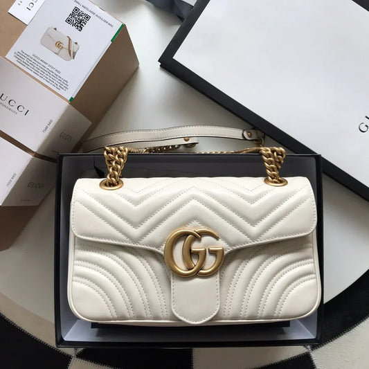 GC Marmont Small Matelassé Bag White mysite