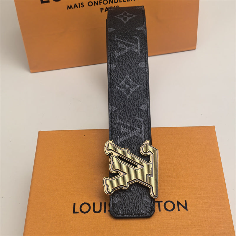 Horizontal Textured Buckle Belt (Black Pattern) mysite