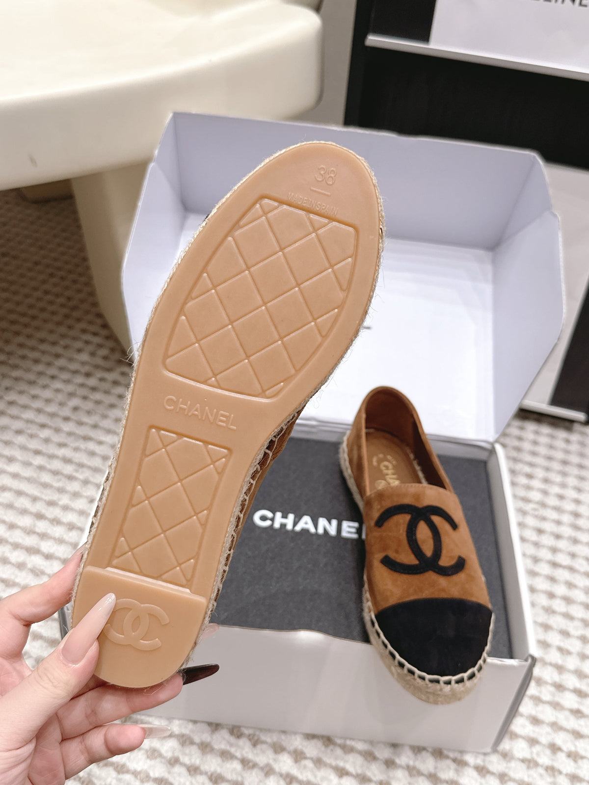 26S ESPADRILLE SLIP-ONS IN BROWN MIX BLACK SUEDE mysite