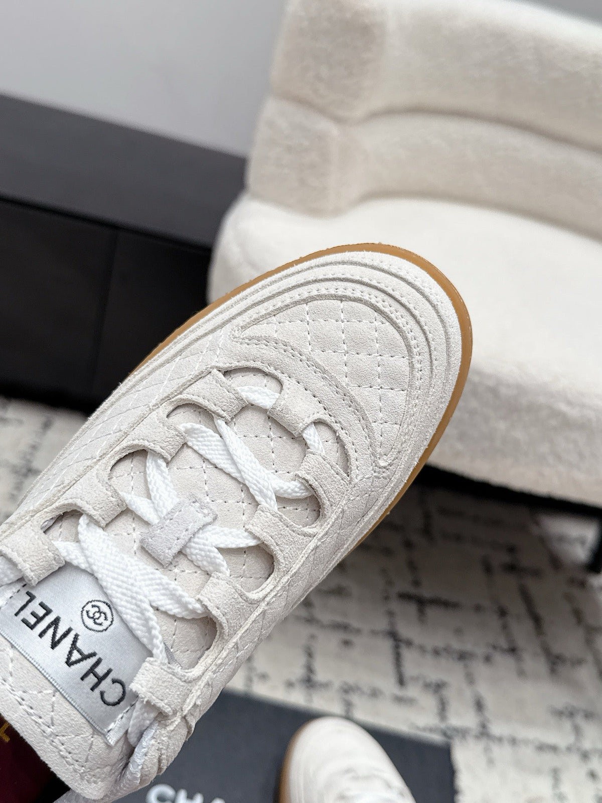 CHANEL 26S QUILTED SNEAKERS IN WHITE SUEDE mysite