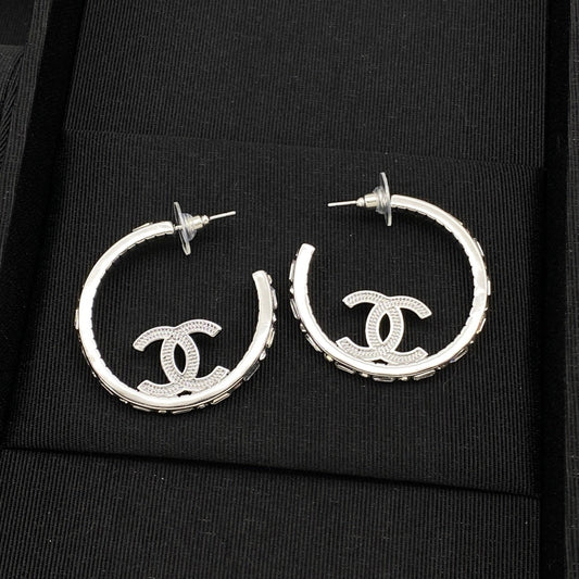 Cute Silver CC Hoop Earring mysite