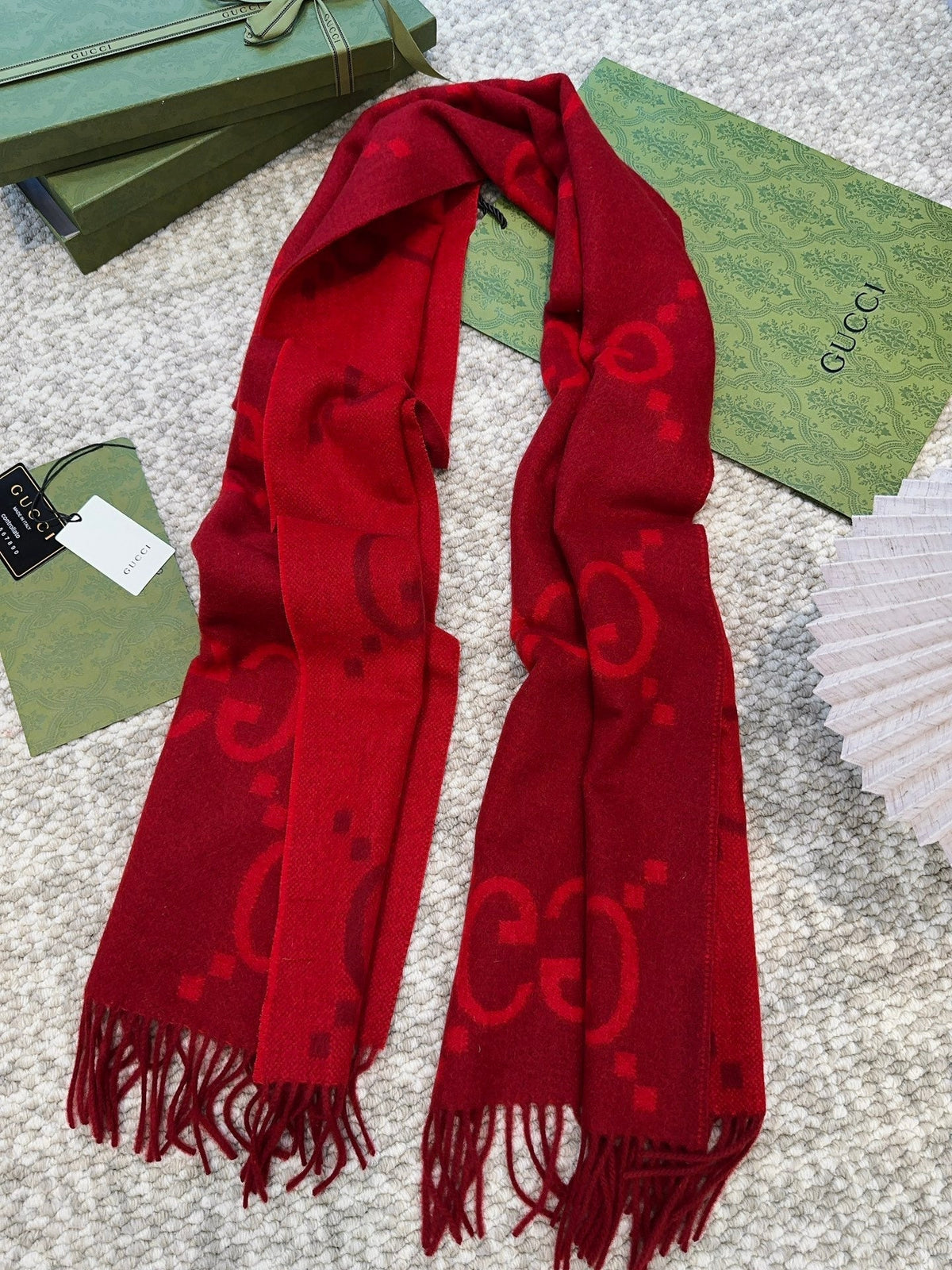 SCARF 200 CM IN CHERRY RED CASHMERE 396378 mysite