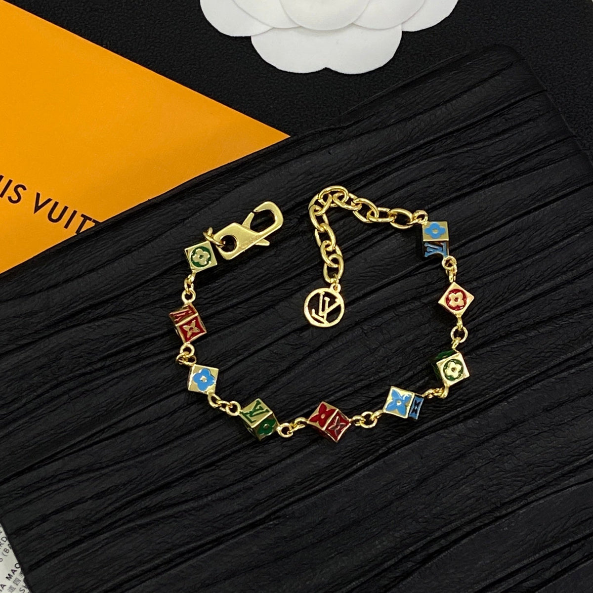 Colorful Love Girl Design 2 Set ( Bracelet +Necklace) - Gold mysite