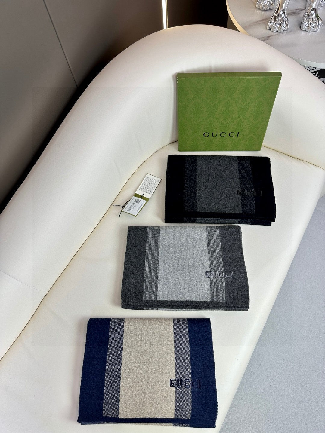 SCARF 180 CM IN BLACK MIX DARK GRAY CASHMERE 398446 mysite