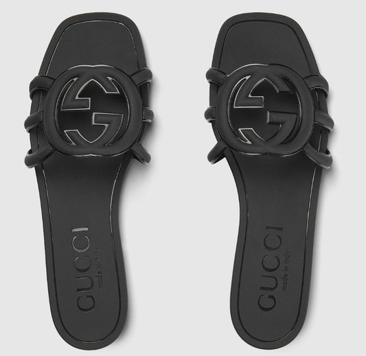 Minimal Luxe Double G Logo Slides – Chic Everyday Flat Sandals-s2 mysite